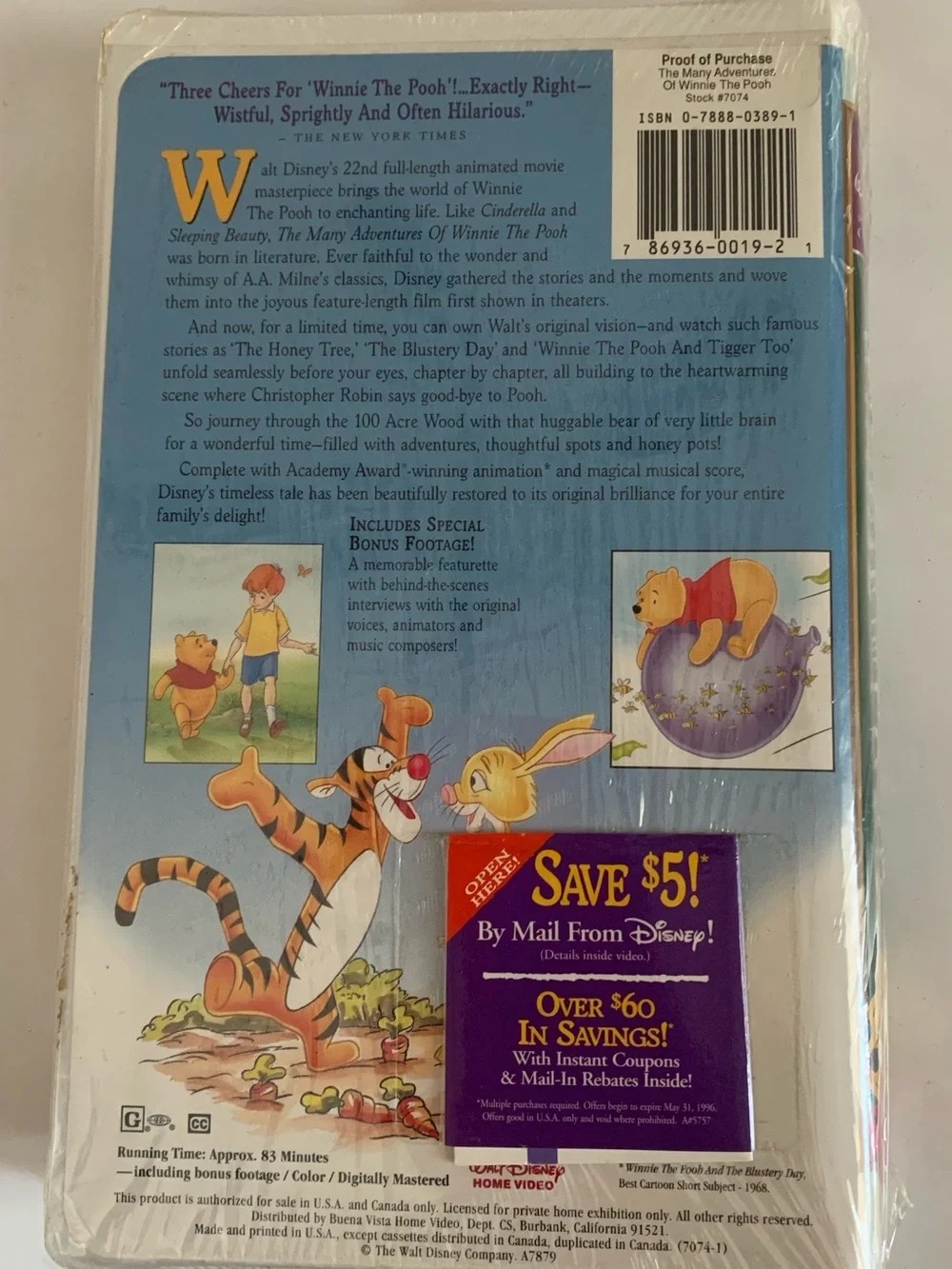 Sealed! Walt Disney Masterpiece “The Many Adventures of Winnie the Pooh”